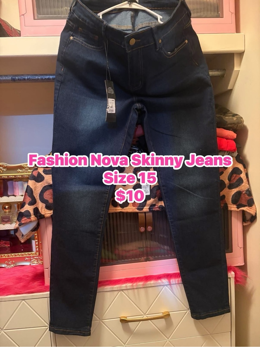 Fashion Nova Dark Indigo Skinny Jeans